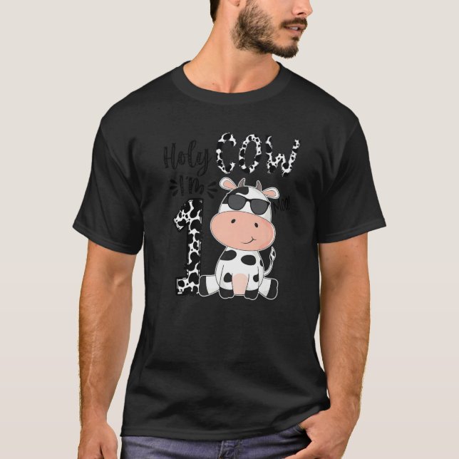 Camiseta Crianças Santa Vaca Eu sou um garoto de aniversári (Frente)