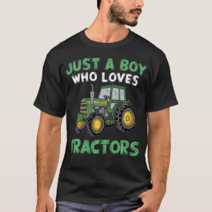 Camiseta Crianças São Apenas Um Menino Que Ama Tratores
