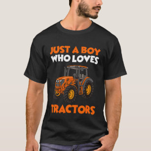 Camiseta Crianças São Apenas Um Menino Que Ama Tratores Est