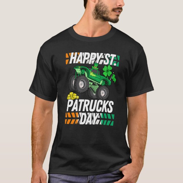 Camiseta Crianças São Patricks Dia Engraçado Rua de Monstro (Frente)