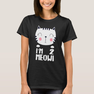 Camiseta Crianças Segunda Meninas Aniversário Kawi Cat. Sou