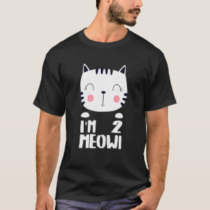 Camiseta Crianças Segunda Meninas Aniversário Kawi Cat. Sou