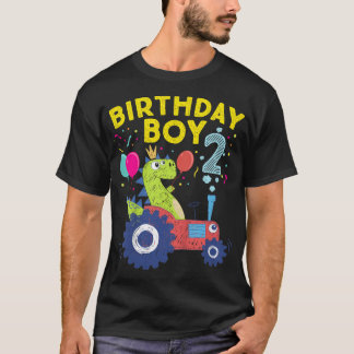 Camiseta Crianças segundo aniversário Boy T-Rex 2 Anos Dino