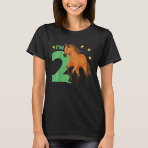 Camiseta Crianças segundo aniversário Cavalo Dois Anos