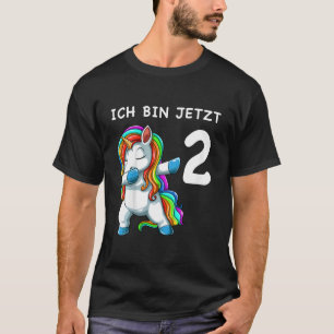 Camiseta Crianças segundo aniversário Dabbing Unicorn 2 Ano