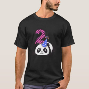 Camiseta Crianças segundo aniversário de Panda Bonita para