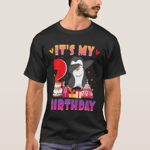 Camiseta Crianças segundo aniversário de pinguim Festa de a