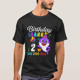 Camiseta Crianças, segundo aniversário de tubarão-bebê 
