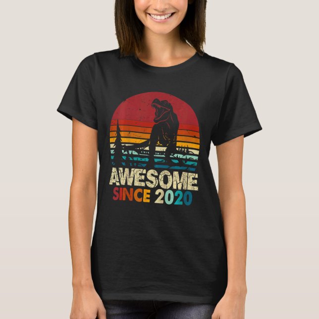Camiseta Crianças segundo aniversário Dinossaur Rex Incríve (Frente)