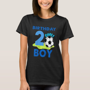 Camiseta Crianças segundo aniversário Ideias Rapazes Futebo
