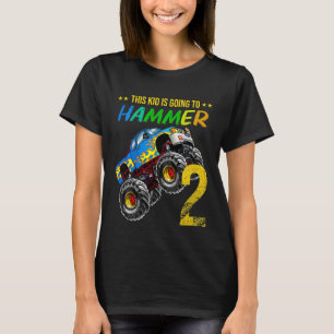 Camiseta Crianças segundo aniversário Monstro de Carro Aniv