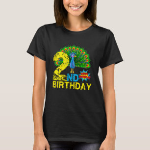 Camiseta Crianças - segundo aniversário Pavão de 2 Anos