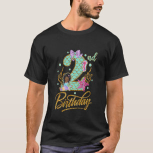 Camiseta Crianças - segundo aniversário Sereia - Afro-ameri