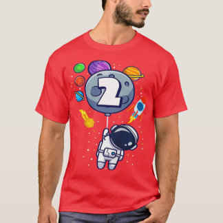 Camiseta Crianças Segundo Astronauta de Astronauta de 2 Ano