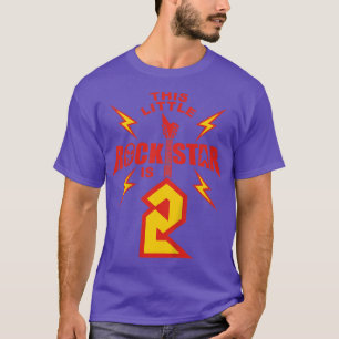 Camiseta Crianças segundos aniversários Rockstar Rock Music