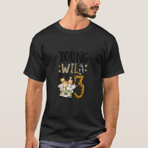 Camiseta Crianças Selvagens e 3 Safari aniversário de 3 ano