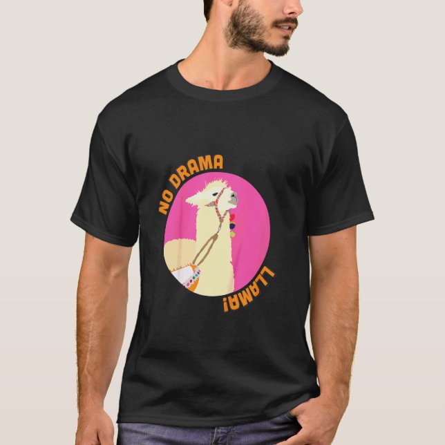 Camiseta Crianças Sem Drama  Llama Colorido (Frente)