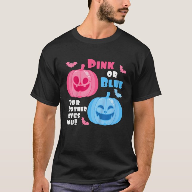 Camiseta Crianças Sexo De Halloween Revele Seu Irmão Te Ama (Frente)