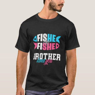 Camiseta Crianças Sexo Revele ideias fishe ou fishe IRMÃO