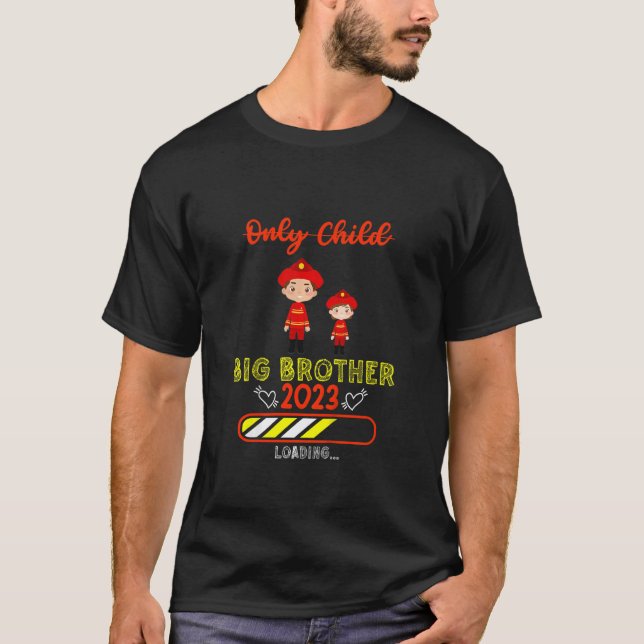 Camiseta Crianças Siblings Bombeiro Grande Irmão 4 (Frente)