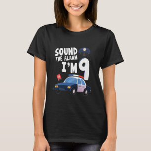 Camiseta Crianças soam o alarme É meu 9º aniversário de 9 a