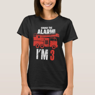 Camiseta Crianças soam o alarme. Eu tenho 3 anos Aniversári