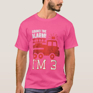Camiseta Crianças soam o alarme. Eu tenho 3 anos Aniversári