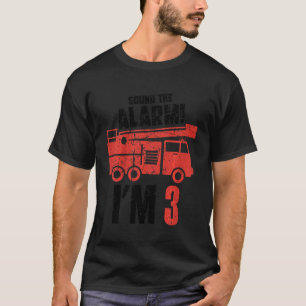 Camiseta Crianças soam o alarme. Eu tenho 3 anos Aniversári
