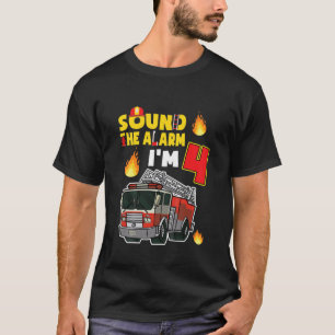 Camiseta Crianças soam o alarme. Sou 4 Pequenos Bombeiros.