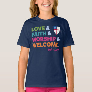 Camiseta Crianças St James Boas-vindas Coloridas