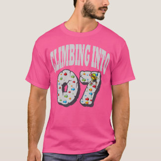 Camiseta Crianças Subindo Para 7 Rock Subindo No Aniversári
