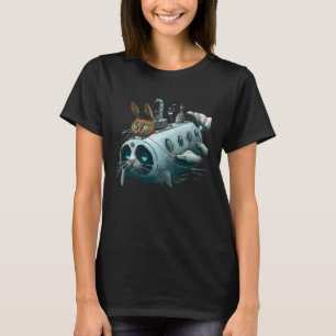 Camiseta Crianças Submarinas de Gato de Quimera