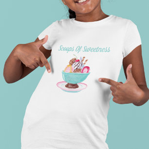 Camiseta Crianças Sundae de Sorvete de Aquarela