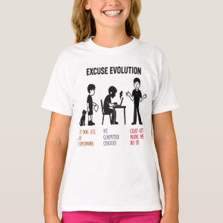 Camiseta Crianças T-shirt. "Desculpem Evolução" engraçado -