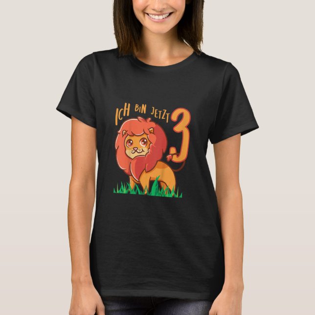 Camiseta Crianças Terceiro aniversário de 3 anos Tigre de L (Frente)