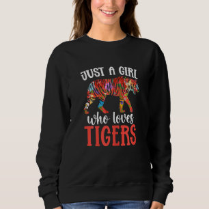 Camiseta Crianças Tigre Animal Selvagem Apenas Uma Menina Q