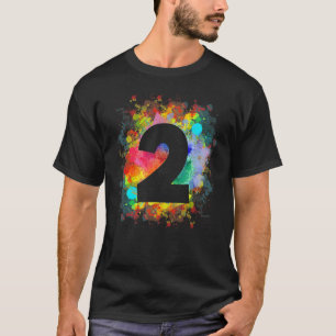 Camiseta Crianças Tintas segundos aniversários Espalha Colo