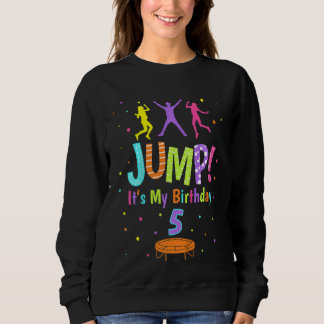 Camiseta Crianças Trampoline Aniversário De 5 Anos Menina S
