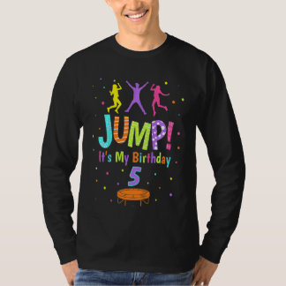 Camiseta Crianças Trampoline Aniversário De 5 Anos Menina S