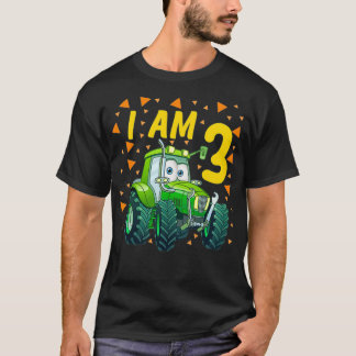 Camiseta Crianças Trator aniversário de 3 anos, criador de