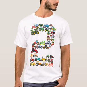 Camiseta Crianças - Trator de Fazenda de segundo aniversári