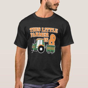 Camiseta Crianças Trator I Am 8 Anos Boy Trator Fazenda 8 N