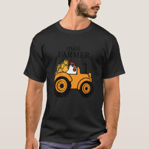 Camiseta Crianças trator mini agricultor citação galinhas