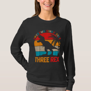 Camiseta Crianças Três aniversário de 3 anos Rex Terceiro D