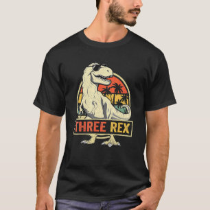 Camiseta Crianças Três aniversário de 3 anos Rex Terceiro D