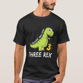 Camiseta Crianças Três Festas de aniversário Rex Menino