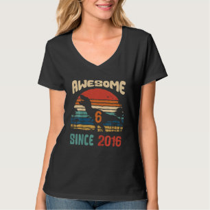 Camiseta Crianças Trex Dino Dinossaur 6 de 6 Anos Rapariga