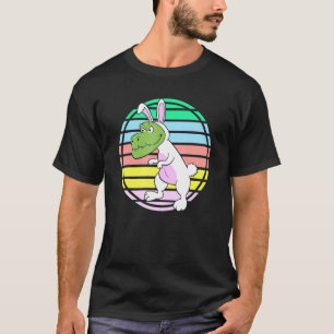 Camiseta Crianças Trex Dinossauro Páscoa Páscoa Cesto de Ov
