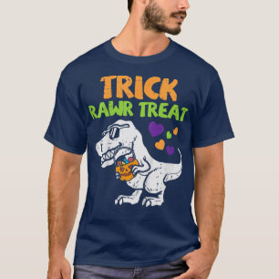 Camiseta Crianças Trick Rawr Treat Dinosaur Trex Toddler Bo