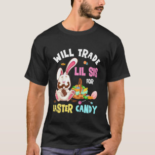 Camiseta Crianças Trocarão Irmã Lil Por Páscoa De Coelhinho